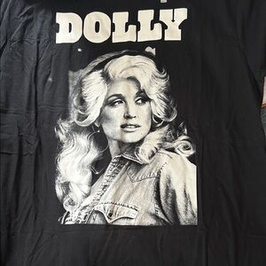 Black Graphic T-Shirt with Dolly Print